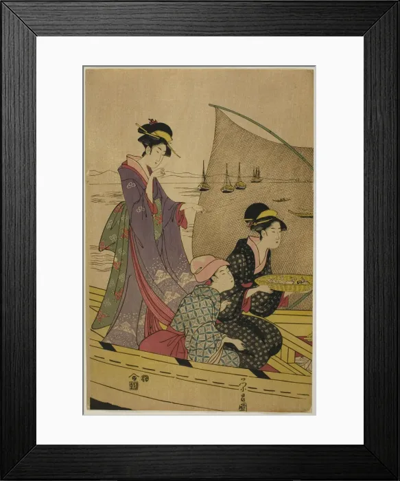 Framed Print : Women on a Fishing Boat, c. 1780 / 1800. Creator: Chokosai Eisho Framed Print : Women on a Fishing Boat, c. 1780 / 1800. Creator: Chokosai Eisho