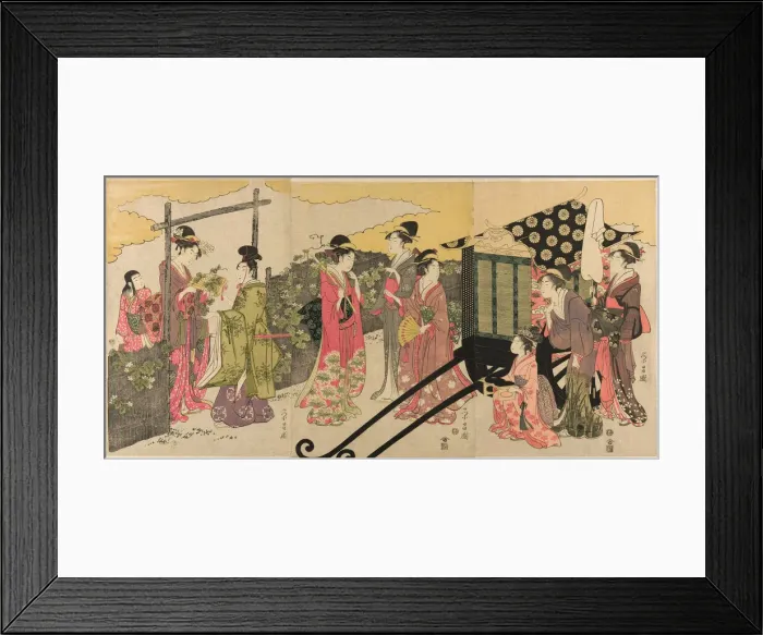 Framed Print : Parody of the Yugao Chapter of the Tale of Genji, c. 1795 / 97. Creator: Chokosai Eisho Framed Print : Parody of the Yugao Chapter of the Tale of Genji, c. 1795 / 97. Creator: Chokosai Eisho