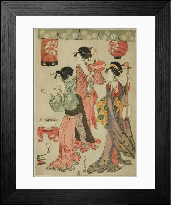 Framed Print : Festivity at a teahouse, from a parody of Chushingura, c. 1797 / 98 Framed Print : Festivity at a teahouse, from a parody of Chushingura, c. 1797 / 98