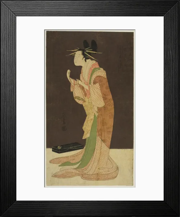 Framed Print : A Selection of Beauty from the Pleasure Quarters (Seiro bisen awase): Misayama... c. 1796. Creator: Hosoda Eishi Framed Print : A Selection of Beauty from the Pleasure Quarters (Seiro bisen awase): Misayama... c. 1796. Creator: Hosoda Eishi