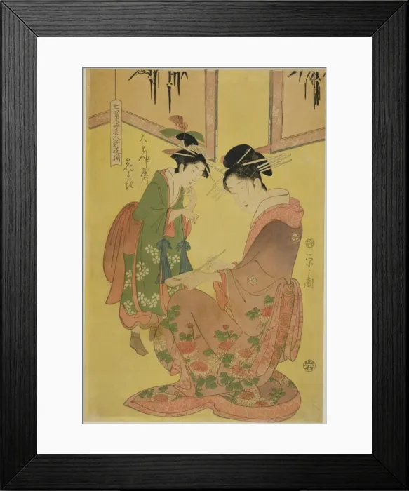 Framed Print : Beauties Parodying the Seven Sages - A Selection of Younger Courtesans... c. 1793. Creator: Hosoda Eishi Framed Print : Beauties Parodying the Seven Sages - A Selection of Younger Courtesans... c. 1793. Creator: Hosoda Eishi