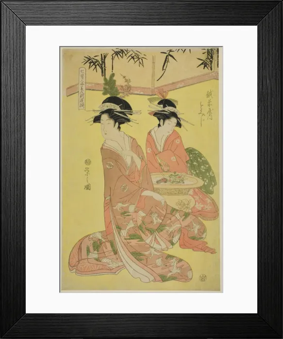 Framed Print : Beauties Parodying the Seven Sages - A Selection of Younger Courtesans... c. 1793. Creator: Hosoda Eishi Framed Print : Beauties Parodying the Seven Sages - A Selection of Younger Courtesans... c. 1793. Creator: Hosoda Eishi