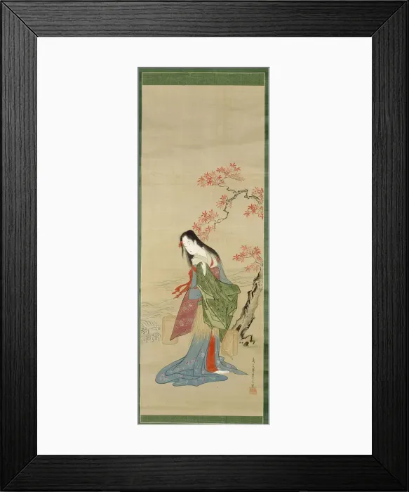 Framed Print : The Salt Maidens, Matsukaze with Yukihira's Coat, Edo period, c. 1800. Creator: Hosoda Eishi Framed Print : The Salt Maidens, Matsukaze with Yukihira's Coat, Edo period, c. 1800. Creator: Hosoda Eishi