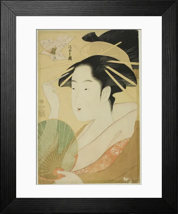 Framed Print : A Selection of Six Flowers - A Parody Rokkasen (Yatsushi rokkasen): Bishop Henjo, c. 1798. Creator: Hosoda Eishi Framed Print : A Selection of Six Flowers - A Parody Rokkasen (Yatsushi rokkasen): Bishop Henjo, c. 1798. Creator: Hosoda Eishi