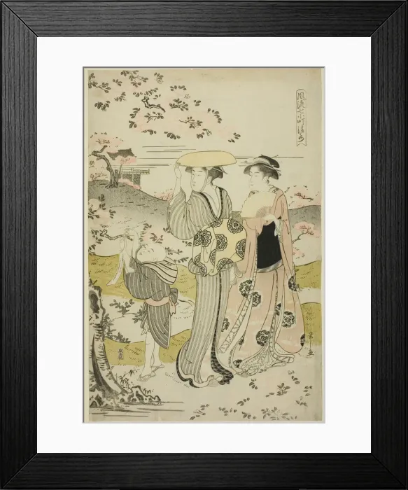 Framed Print : Ono no Komachi Visiting Kiyomizu Temple, about 1788. Creator: Hosoda Eishi Framed Print : Ono no Komachi Visiting Kiyomizu Temple, about 1788. Creator: Hosoda Eishi