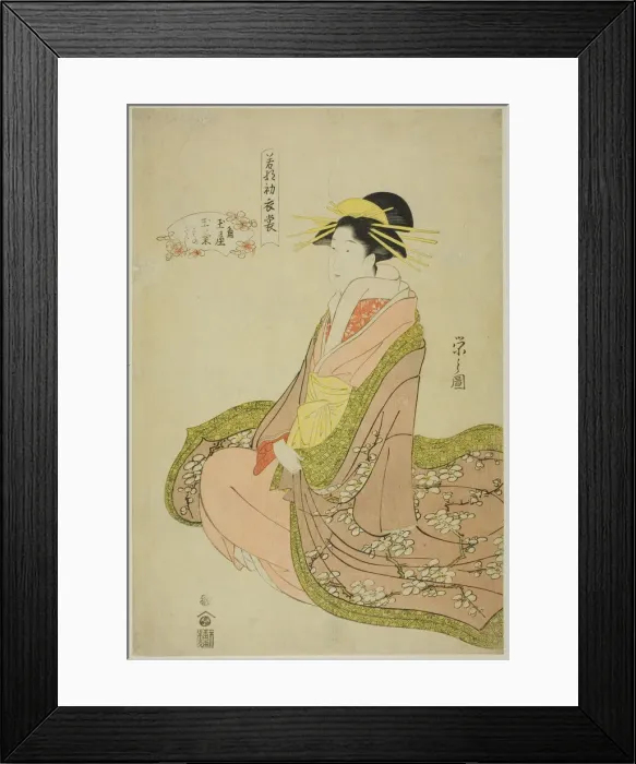 Framed Print : New Clothes for the Festival of New Herbs... late 18th-early 19th century. Creator: Hosoda Eishi Framed Print : New Clothes for the Festival of New Herbs... late 18th-early 19th century. Creator: Hosoda Eishi