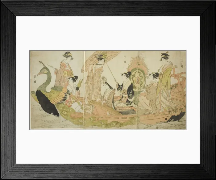 Framed Print : The Peacock Boat, c. 1795 / 96. Creator: Hosoda Eishi Framed Print : The Peacock Boat, c. 1795 / 96. Creator: Hosoda Eishi