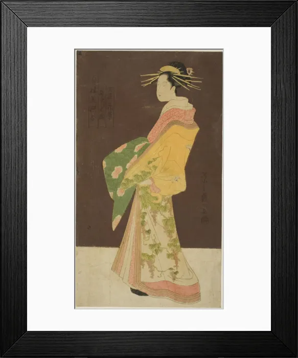 Framed Print : A Selection of Beauty from the Pleasure Quarters (Seiro bisen awase): Hanamurasaki... c. 1795. Creator: Hosoda Eishi Framed Print : A Selection of Beauty from the Pleasure Quarters (Seiro bisen awase): Hanamurasaki... c. 1795. Creator: Hosoda Eishi