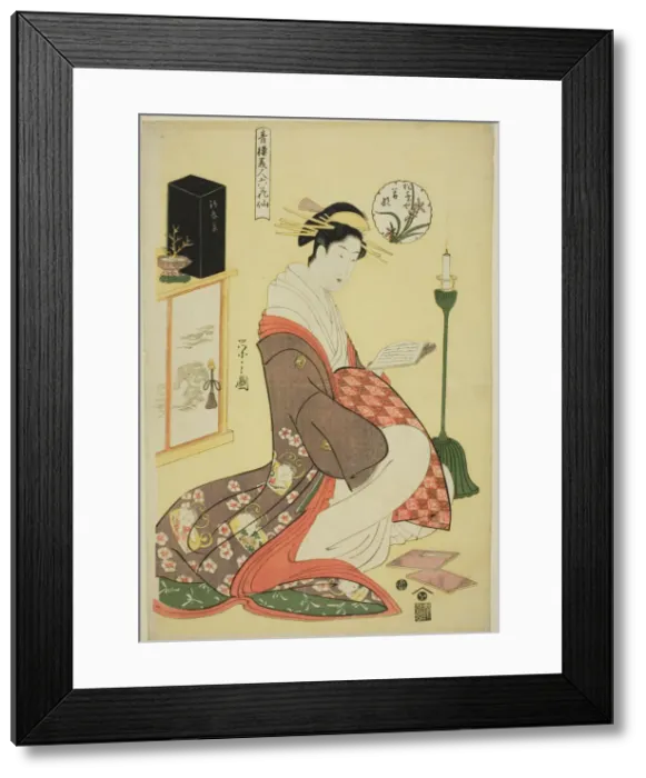 Framed Print : Wakana of the Matsubaya, from the series Beauties of the Pleasure Quarters as the... c1794 / 95. Creator: Hosoda Eishi. Wakana of the Matsubaya, from the series Beauties of the Pleasure Quarters as the... c1794 / 95. Creator: Hosoda Eishi Framed Print : Wakana of the Matsubaya, from the series Beauties of the Pleasure Quarters as the... c1794 / 95. Creator: Hosoda Eishi. Wakana of the Matsubaya, from the series Beauties of the Pleasure Quarters as the... c1794 / 95. Creator: Hosoda Eishi