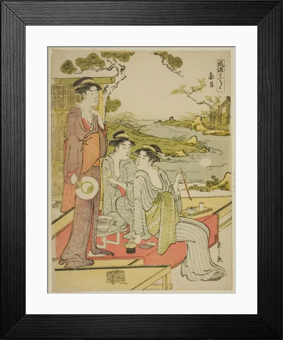 Framed Print : The Eighth Month (Nanryo), from the series a Calendar of Elegance (Furyu junikagetsu), c. 1788. Creator: Hosoda Eishi Framed Print : The Eighth Month (Nanryo), from the series a Calendar of Elegance (Furyu junikagetsu), c. 1788. Creator: Hosoda Eishi