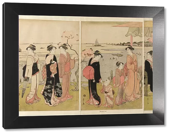 Watching the Shellfish Gathering during Low Tide at Shinagawa... late 18th-early 19th century. Creator: Hosoda Eishi