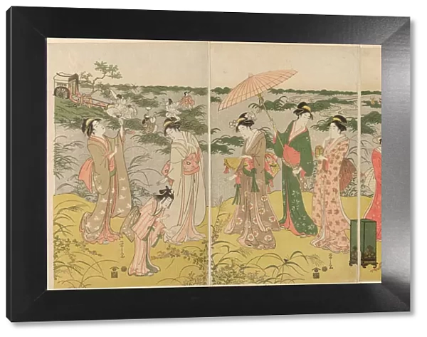 Parody of courtly insect hunt, c. 1791 / 92. Creator: Hosoda Eishi