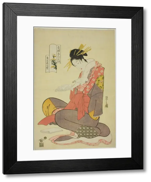 Framed Print : Komurasaki of the Kadotamaya, from the series Six Flowery Immortals... c. 1794 / 95. Creator: Hosoda Eishi Framed Print : Komurasaki of the Kadotamaya, from the series Six Flowery Immortals... c. 1794 / 95. Creator: Hosoda Eishi