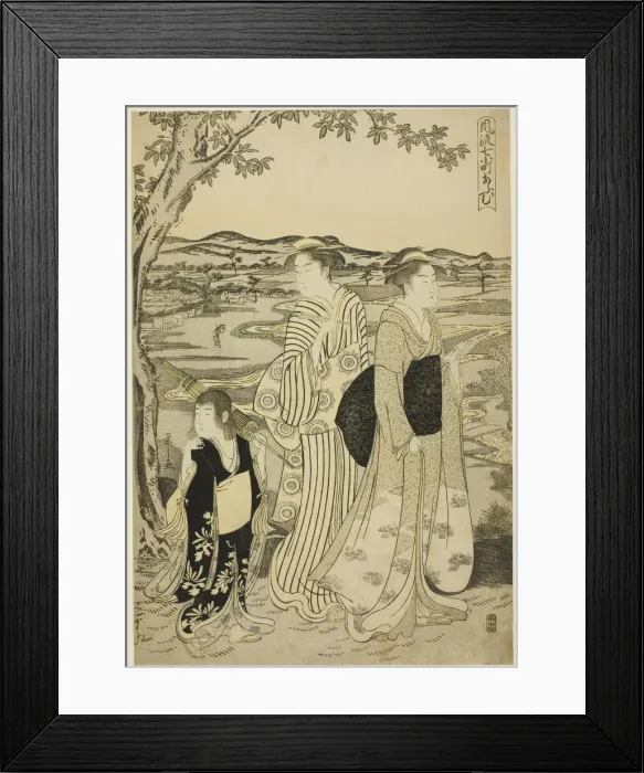 Framed Print : Parrot Komachi, from the series The Fashionable Seven Komachi... Edo period, about 1788. Creator: Hosoda Eishi Framed Print : Parrot Komachi, from the series The Fashionable Seven Komachi... Edo period, about 1788. Creator: Hosoda Eishi