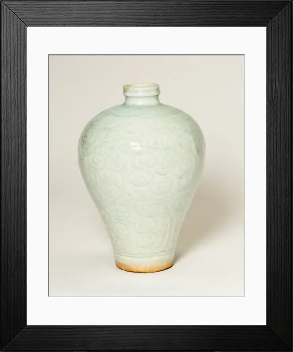Framed Print : Bottle Vase (Meiping) with Stylized Spirals, Song dynasty (960-1279), 12th / 13th century Framed Print : Bottle Vase (Meiping) with Stylized Spirals, Song dynasty (960-1279), 12th / 13th century