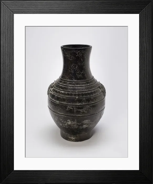 Framed Print : Container in the Form of an Ancient Bronze Jar (hu), Warring States period (475-221 B. C. ) Framed Print : Container in the Form of an Ancient Bronze Jar (hu), Warring States period (475-221 B. C. )