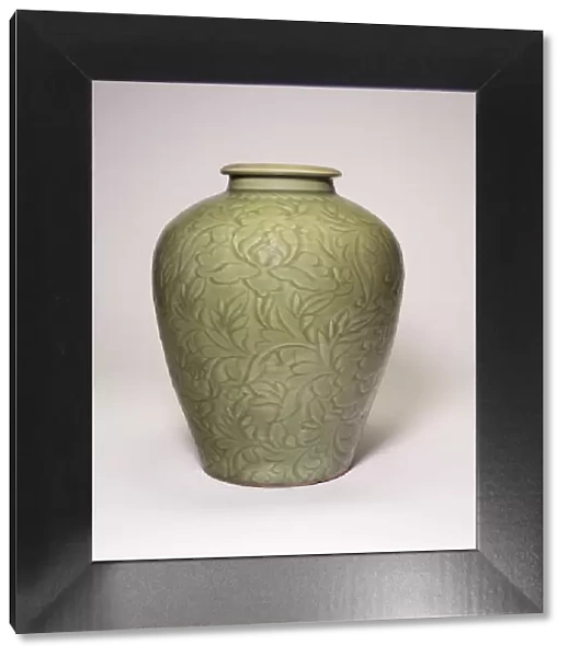 Jar with Peony Scrolls, Ming dynasty (1368-1644), 15th century. Creator: Unknown