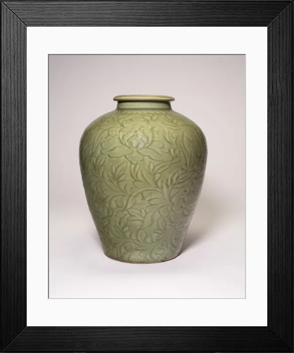 Framed Print : Jar with Peony Scrolls, Ming dynasty (1368-1644), 15th century. Creator: Unknown Framed Print : Jar with Peony Scrolls, Ming dynasty (1368-1644), 15th century. Creator: Unknown