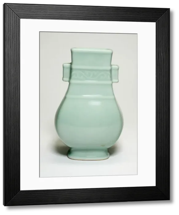 Framed Print : Vase in the Shape of an Ancient Bronze Vessel, Qing dynasty, Qianlong reign Framed Print : Vase in the Shape of an Ancient Bronze Vessel, Qing dynasty, Qianlong reign