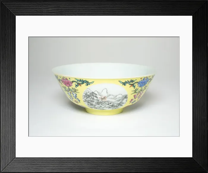 Framed Print : Bowl with Mountainous Landscapes, Qing dynasty (1644-1911), Daoguang reign (1821-1850) Framed Print : Bowl with Mountainous Landscapes, Qing dynasty (1644-1911), Daoguang reign (1821-1850)