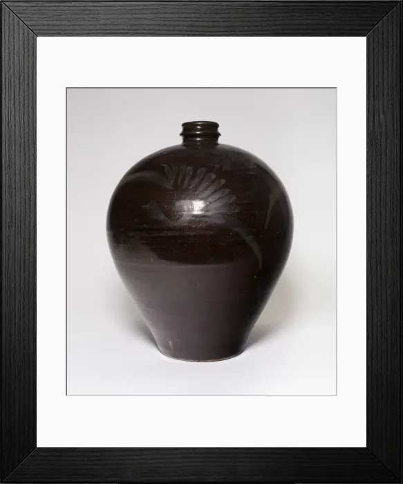 Framed Print : Ovoid Vase with Floral Sprays, Song dynasty (960-1279). Creator: Unknown Framed Print : Ovoid Vase with Floral Sprays, Song dynasty (960-1279). Creator: Unknown
