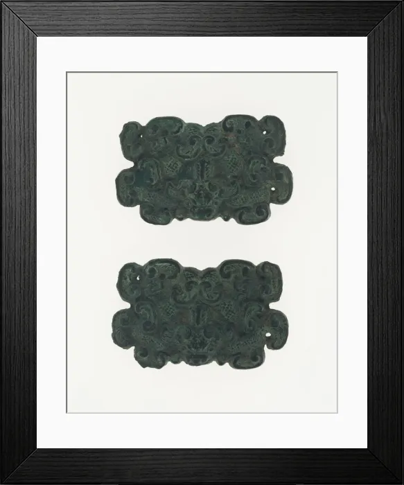Framed Print : Pair of Ornaments, Eastern Zhou dynasty, Warring States period, c. 4th  /  3rd century B. C