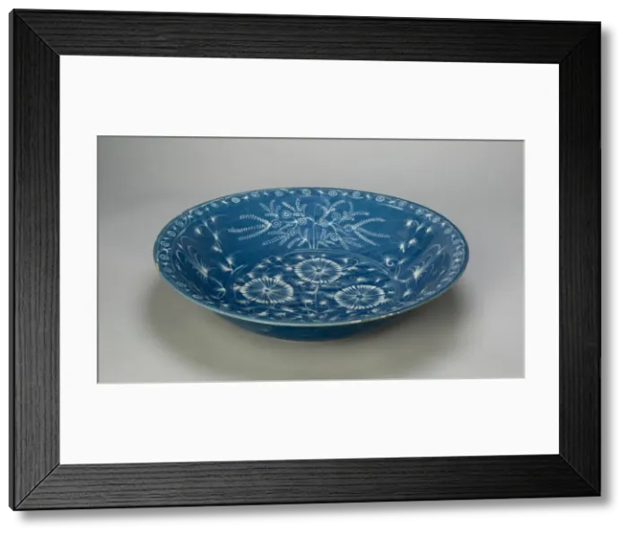Framed Print : Dish with Chrysanthemums and Stylized Floral Scrolls, Ming dynasty (1368-1644) Framed Print : Dish with Chrysanthemums and Stylized Floral Scrolls, Ming dynasty (1368-1644)
