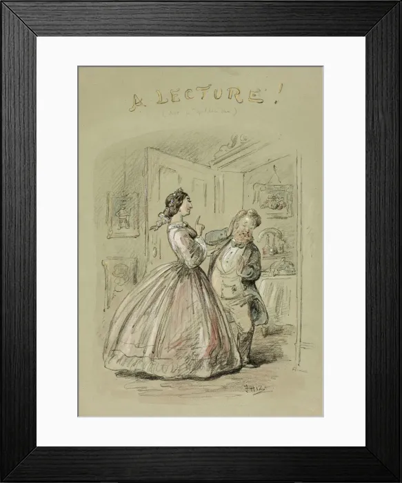 Framed Print : A Lecture!, n. d. Creator: Hablot Knight Browne Framed Print : A Lecture!, n. d. Creator: Hablot Knight Browne