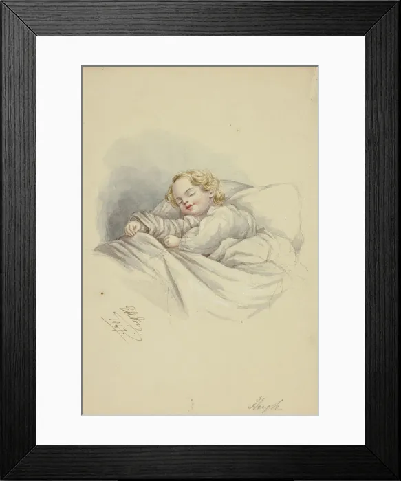 Framed Print : Hugh Sleeping, 1847. Creator: Elizabeth Murray Framed Print : Hugh Sleeping, 1847. Creator: Elizabeth Murray