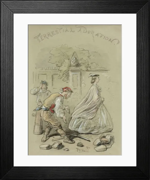 Framed Print : Terrestrial Adoration, n. d. Creator: Hablot Knight Browne Framed Print : Terrestrial Adoration, n. d. Creator: Hablot Knight Browne