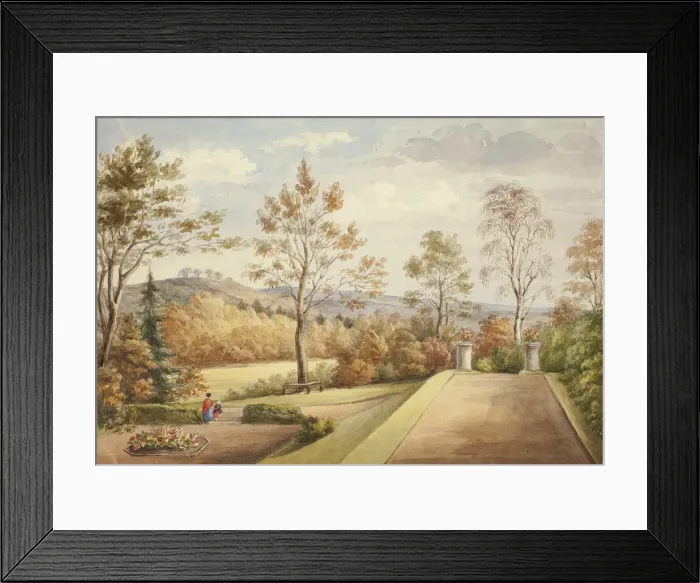 Framed Print : Terrace at Wentworth Castle, November 1848. Creator: Elizabeth Murray