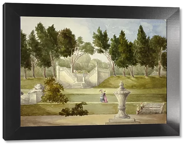 Garden at Clifton Hall, July 1845. Creator: Elizabeth Murray