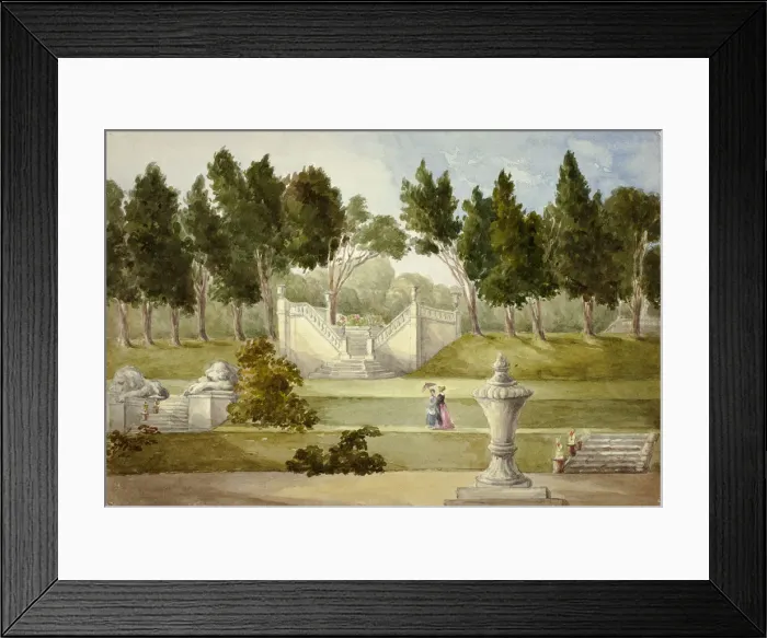 Framed Print : Garden at Clifton Hall, July 1845. Creator: Elizabeth Murray Framed Print : Garden at Clifton Hall, July 1845. Creator: Elizabeth Murray
