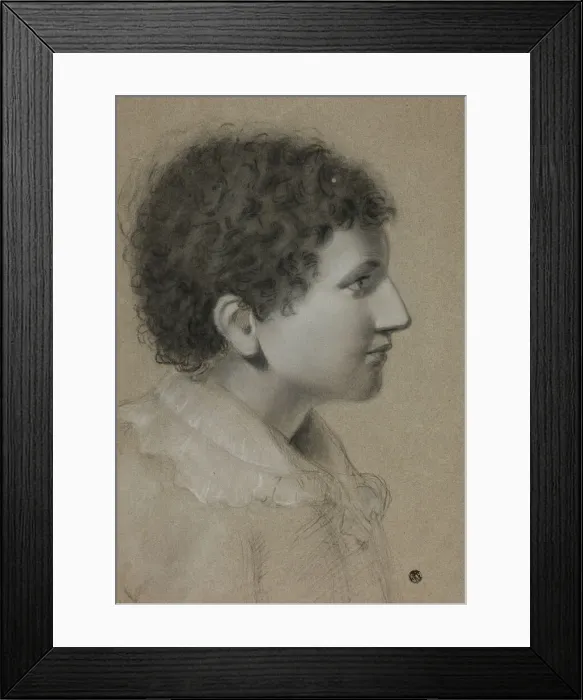 Framed Print : Profile of Youth with Curly Hair, n. d. Creator: Elizabeth Murray Framed Print : Profile of Youth with Curly Hair, n. d. Creator: Elizabeth Murray