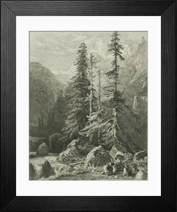 Framed Print : Alpine Landscape, n. d. Creator: Alexandre Calame Framed Print : Alpine Landscape, n. d. Creator: Alexandre Calame