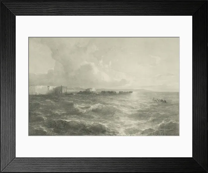 Framed Print : Pozzuoli, 1852. Creator: Alexandre Calame Framed Print : Pozzuoli, 1852. Creator: Alexandre Calame