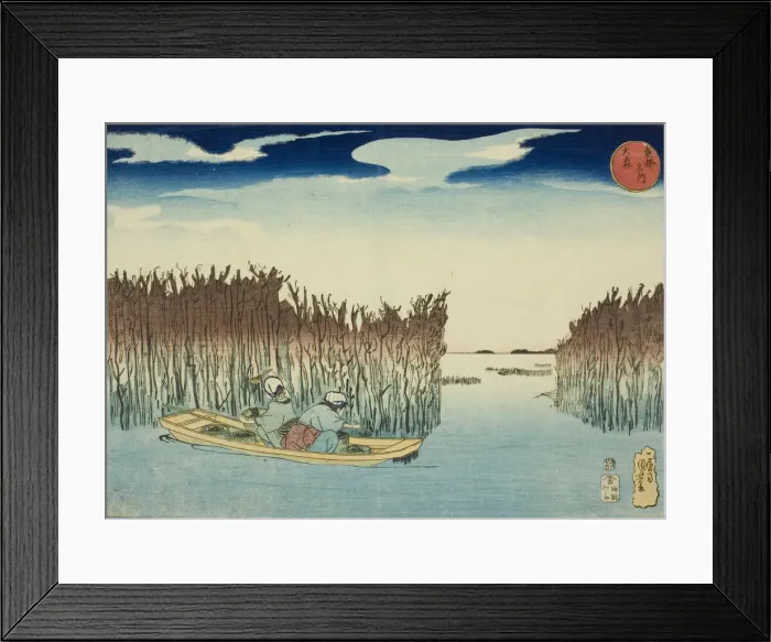 Framed Print : Omori, from the series Famous Places in the Eastern Capital (Toto meisho), c Framed Print : Omori, from the series Famous Places in the Eastern Capital (Toto meisho), c