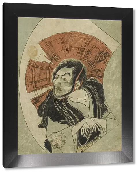 The Actor Nakamura Utaemon I, from 'A Picture Book of Stage Fans (Ehon butai ogi)', Japan, 1770. Creator: Shunsho