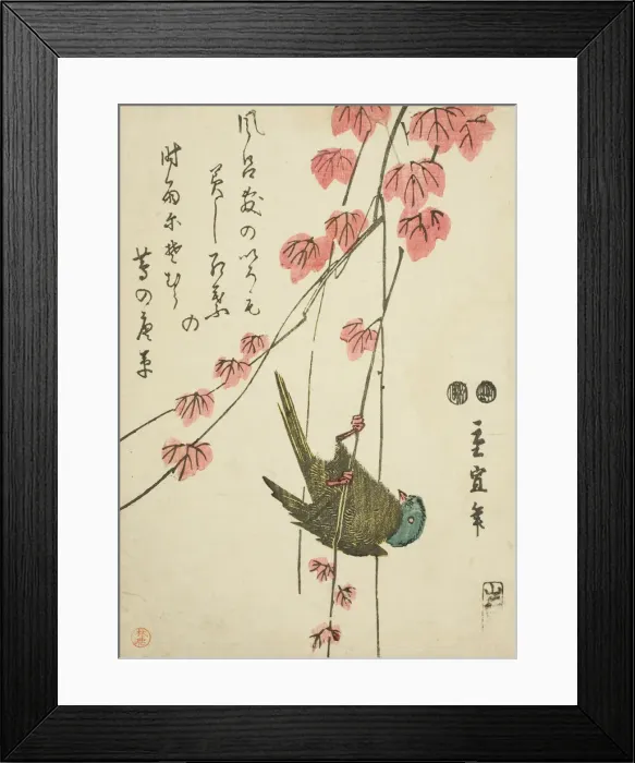 Framed Print : Small bird and ivy, c. 1843 / 47. Creator: Utagawa Hiroshige II Framed Print : Small bird and ivy, c. 1843 / 47. Creator: Utagawa Hiroshige II