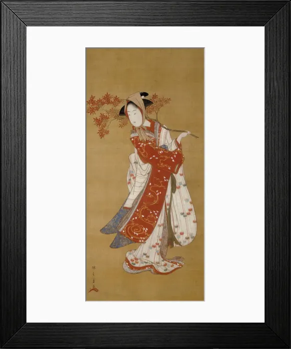 Framed Print : Dancer with a Maple Branch, Japan, Edo period, 1780-1790. Creator: Shunsho Framed Print : Dancer with a Maple Branch, Japan, Edo period, 1780-1790. Creator: Shunsho