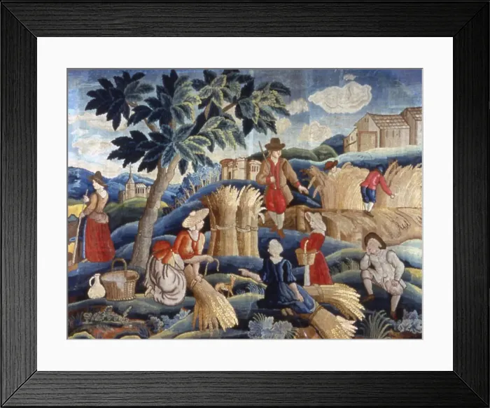 Framed Print : Harvesting, England, 1701 / 25. Creator: Unknown Framed Print : Harvesting, England, 1701 / 25. Creator: Unknown