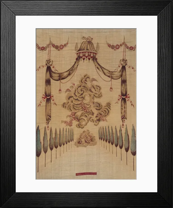 Framed Print : Head cloth for Bed Set, Nantes, 18th century. Creator: Unknown Framed Print : Head cloth for Bed Set, Nantes, 18th century. Creator: Unknown