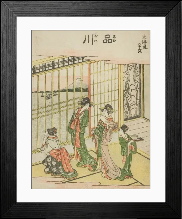 Framed Print : Shinagawa, from the series Fifty-three Stations of the Tokaido (Tokaido gojusan) Framed Print : Shinagawa, from the series Fifty-three Stations of the Tokaido (Tokaido gojusan)