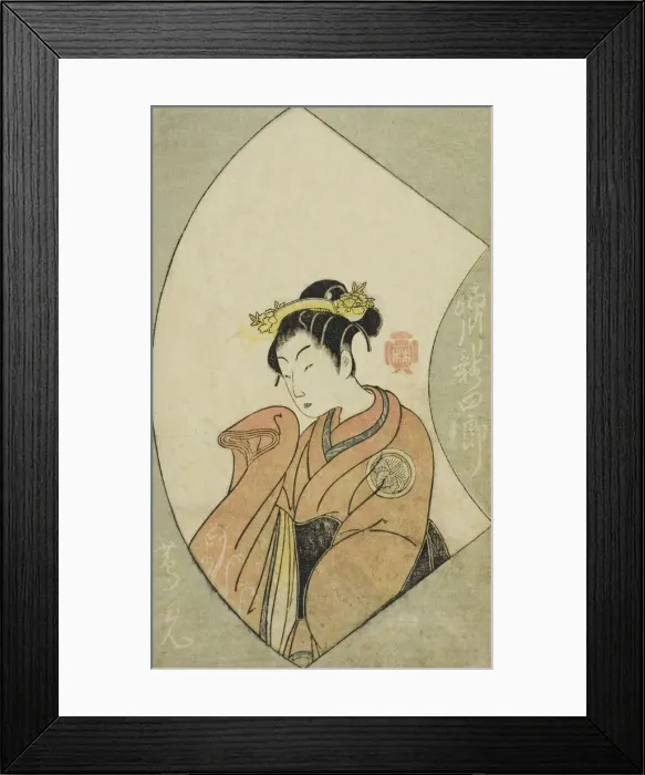 Framed Print : The Actor Anegawa Shinshiro II, from A Picture Book of Stage Fans (Ehon butai ogi), Japan, 1770. Creator: Shunsho Framed Print : The Actor Anegawa Shinshiro II, from A Picture Book of Stage Fans (Ehon butai ogi), Japan, 1770. Creator: Shunsho