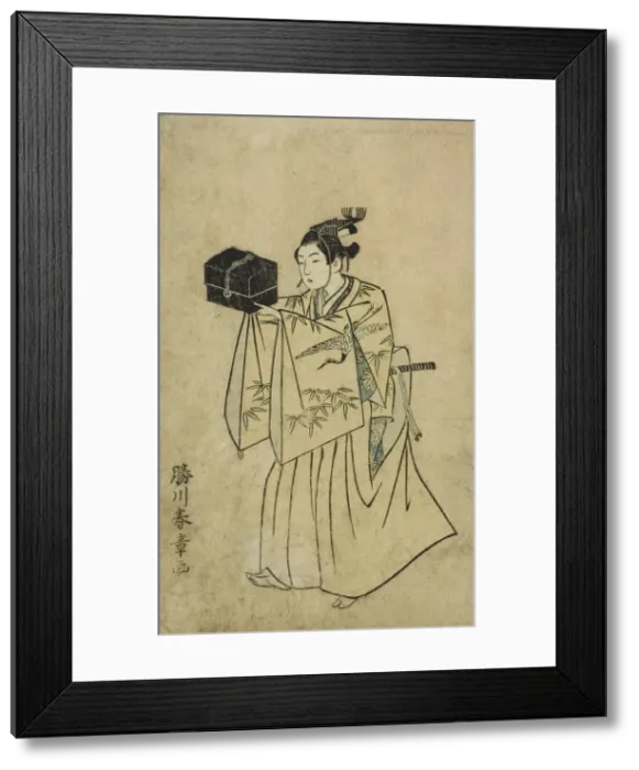 Framed Print : An Actor as Senzai, from A Picture Book of Stage Fans (Ehon butai ogi), Japan, 1770. Creator: Shunsho Framed Print : An Actor as Senzai, from A Picture Book of Stage Fans (Ehon butai ogi), Japan, 1770. Creator: Shunsho