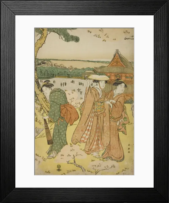 Framed Print : Viewing Cherry Blossoms at Ueno, c. 1780 / 1801. Creator: Katsukawa Shuncho Framed Print : Viewing Cherry Blossoms at Ueno, c. 1780 / 1801. Creator: Katsukawa Shuncho