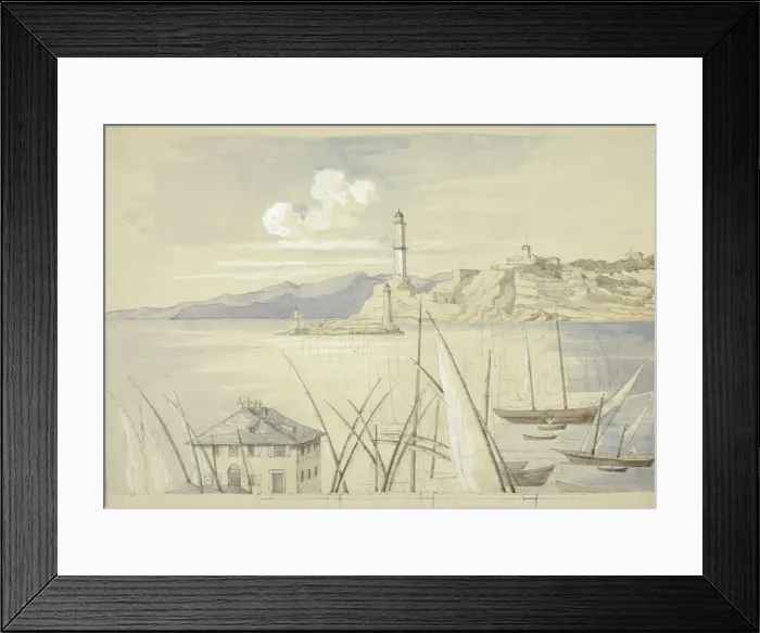 Framed Print : Genoa from the Croce di Malta, 1841. Creator: Elizabeth Murray Framed Print : Genoa from the Croce di Malta, 1841. Creator: Elizabeth Murray
