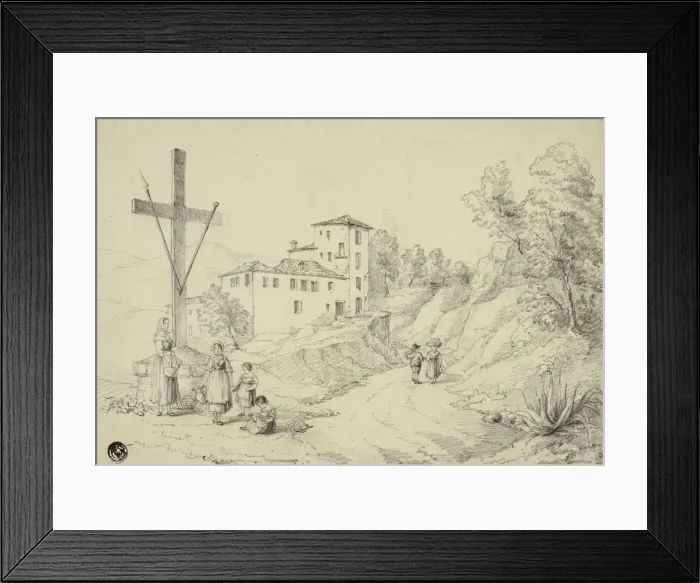 Framed Print : On the way from Val Oscuro to Nice, March 8, 1842. Creator: Elizabeth Murray Framed Print : On the way from Val Oscuro to Nice, March 8, 1842. Creator: Elizabeth Murray