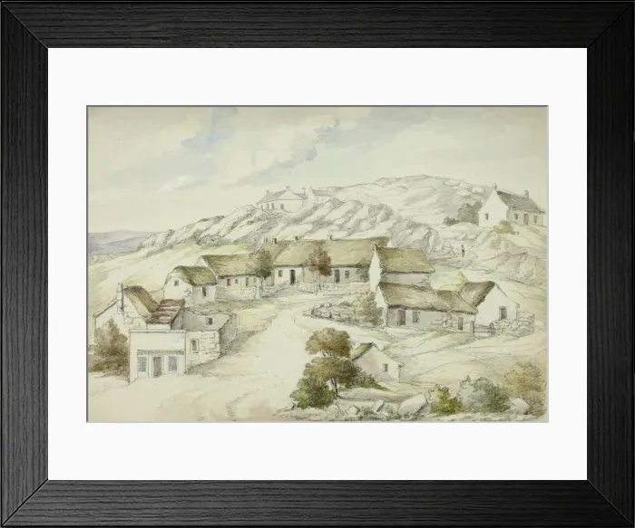 Framed Print : Kilkenny Village from the Rocks, November 1843. Creator: Elizabeth Murray Framed Print : Kilkenny Village from the Rocks, November 1843. Creator: Elizabeth Murray