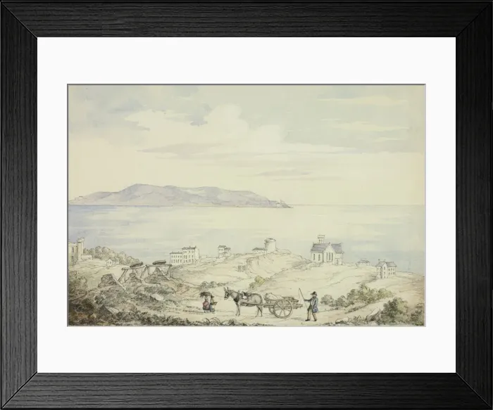 Framed Print : View of Dalkey from the Road, November 1843. Creator: Elizabeth Murray Framed Print : View of Dalkey from the Road, November 1843. Creator: Elizabeth Murray